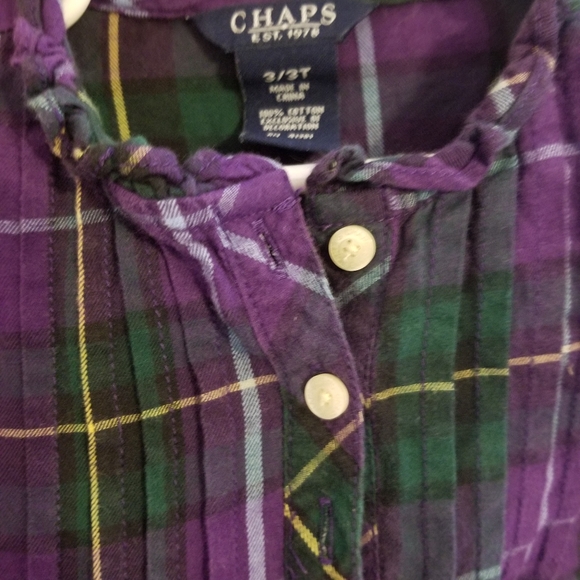 Chaps plaid tunic for Girls sz 3T - Picture 2 of 3